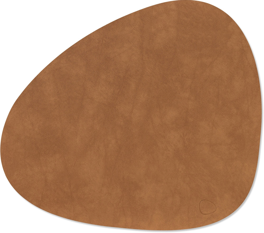 LIND DNA Manteles individuales Nupo - Cuero - Natural - Curvado - 44 x 37 cm - 2 piezas