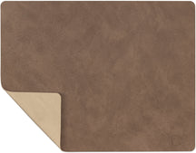 LIND DNA Manteles Individuales Nupo - Cuero - Marrón / Arena - reversible - 45 x 35 cm - 2 Piezas