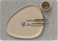 LIND DNA Manteles Individuales Hippo - Cuero - Gris Antracita - 45 x 35 cm - 2 Piezas