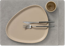 LIND DNA Manteles Individuales Hippo - Cuero - Gris Antracita - 45 x 35 cm - 2 Piezas