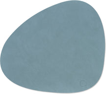 LIND DNA Manteles individuales Nupo - Cuero - Azul Claro - Curvado - 44 x 37 cm - 2 piezas
