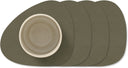LIND DNA Posavasos Nupo - Cuero - Verde Ejército - 13 x 11 cm - 4 piezas
