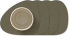 LIND DNA Posavasos Nupo - Cuero - Verde Ejército - 13 x 11 cm - 4 piezas
