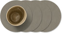 LIND DNA Posavasos Nupo - Cuero - Gris pedernal - ø 10 cm - 4 unidades