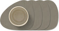 LIND DNA Posavasos Nupo - Cuero - Gris Flint - 13 x 11 cm - 4 piezas
