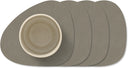 LIND DNA Posavasos Nupo - Cuero - Gris Flint - 13 x 11 cm - 4 piezas