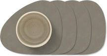 LIND DNA Posavasos Nupo - Cuero - Gris Flint - 13 x 11 cm - 4 piezas