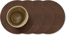 LIND DNA Posavasos Nupo - Cuero - Marrón oscuro - ø 10 cm - 4 unidades