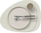 LIND DNA Manteles individuales Nupo - Cuero - Lino - Curvado - 44 x 37 cm - 2 piezas