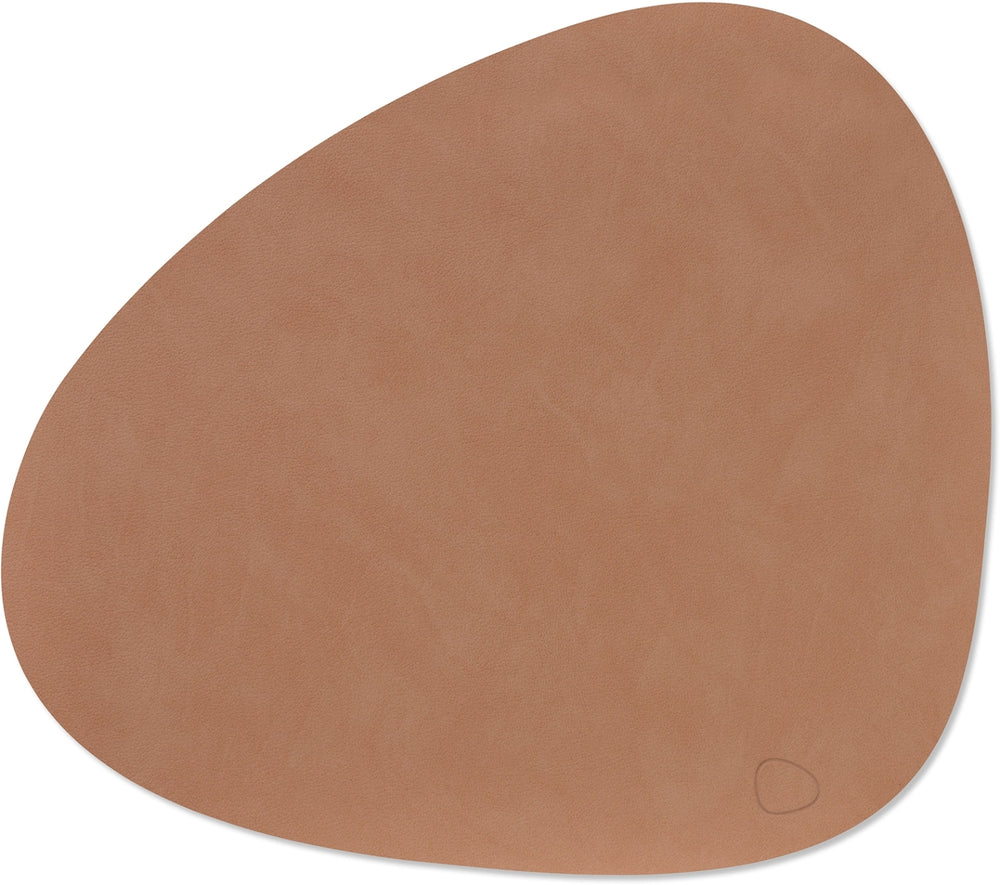 LIND DNA Manteles individuales Nupo - Cuero - Rosa Viejo - Curvado - 44 x 37 cm - 2 piezas