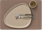 LIND DNA Manteles individuales Nupo - Cuero - Trufa - 45 x 35 cm - 2 piezas