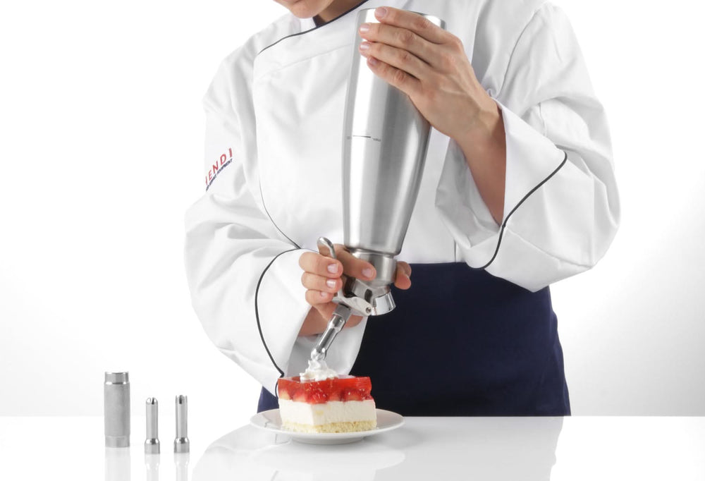 Sifón para nata Hendi acero inoxidable 1 litro + 10 cartuchos de nata