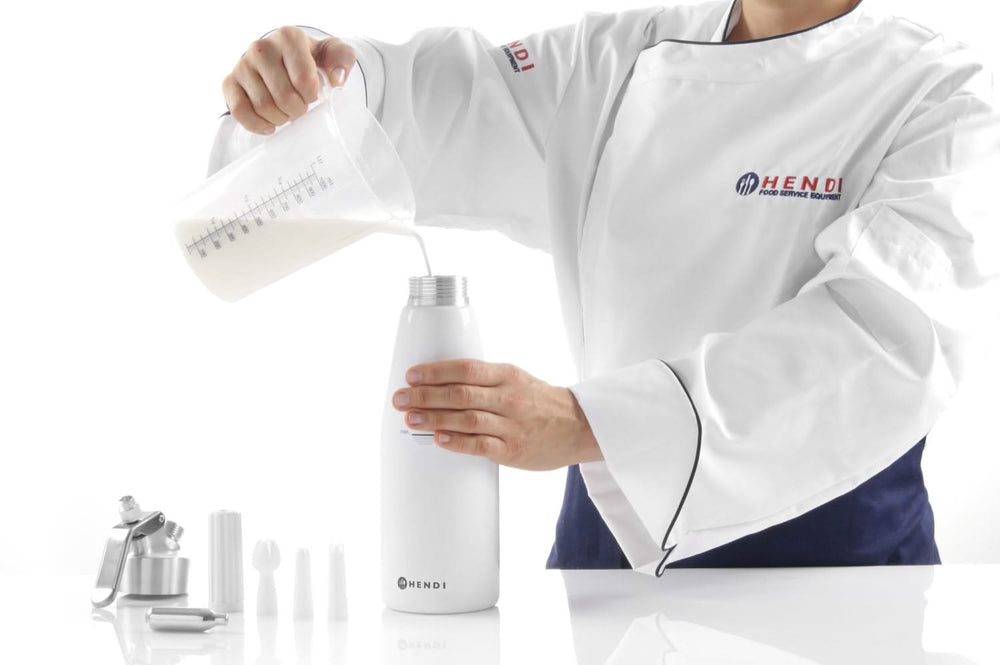Sifón para nata Hendi blanco 950 ml + 10 cartuchos de nata