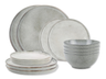 Set de vajilla Salt & Pepper Artisan Verde 12 piezas / 4 personas - 4 platos de cena, 4 platos de desayuno y 4 cuencos