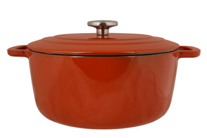 Olla para asar con tapa Fontestic de hierro fundido óxido Ø 28 cm / 6.8 litros - capa antiadherente esmaltada