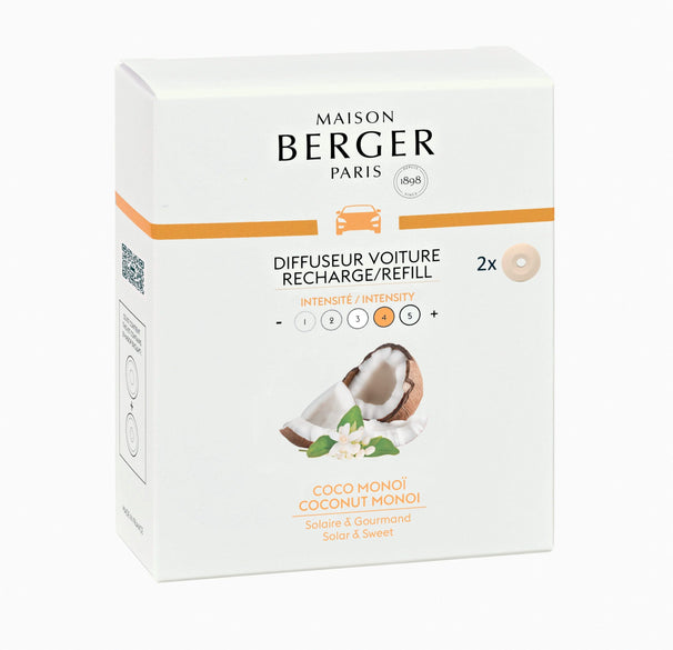 Maison Berger Recarga - para autoparfum - Coconut Monoi - 2 unidades