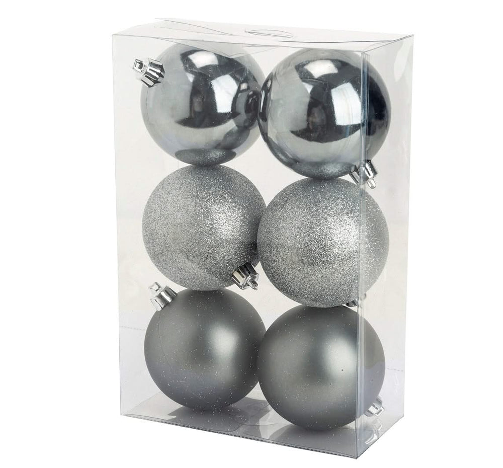 Bolas de Navidad Cosy @Home Plata oscuro ø 8 cm - 6 unidades