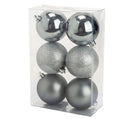 Bolas de Navidad Cosy @Home Plata oscuro ø 8 cm - 6 unidades