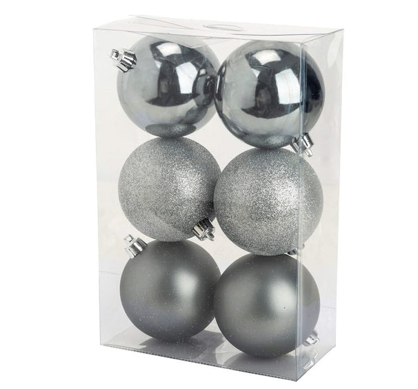 Bolas de Navidad Cosy @Home Plata oscuro ø 8 cm - 6 unidades