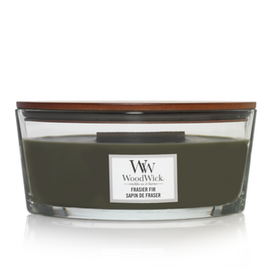 WoodWick Vela aromática Elipse Frasier Fir - 9 cm / 19 cm - Vela en vaso - Mecha de madera