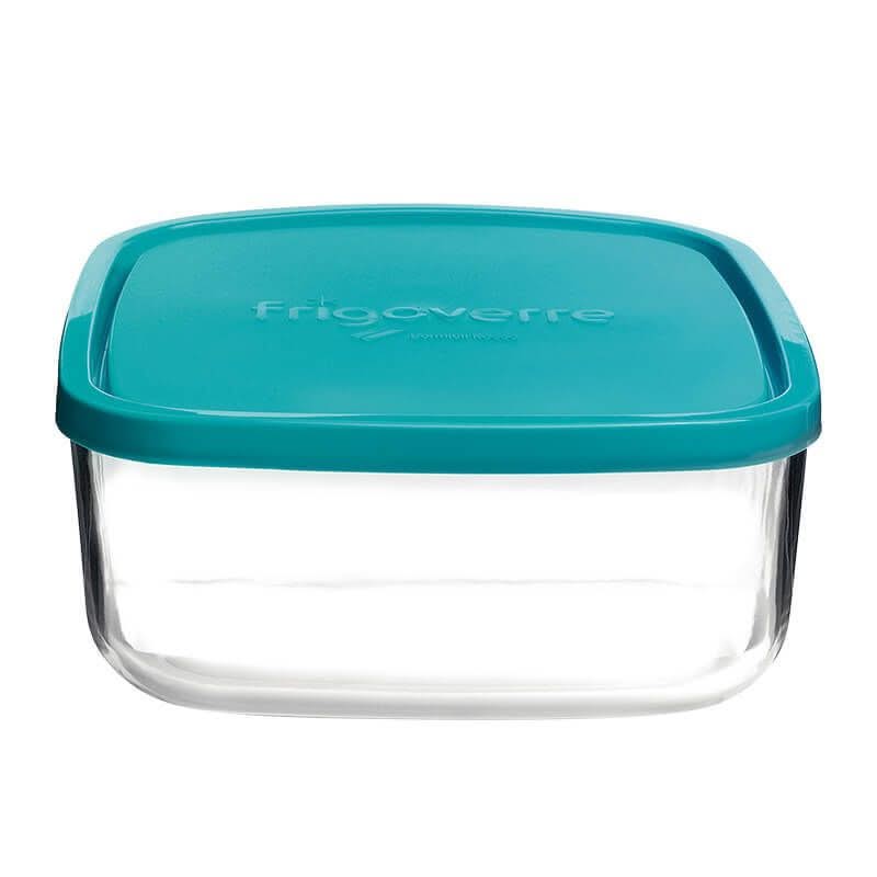Bormioli Rocco Recipiente para conservar Frigoverre - Vidrio - Azul 22 x 22 x 8 cm / 3.3 litros