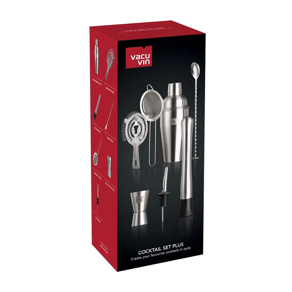 Set de cóctel Vacu Vin Plus - Plateado - 7 piezas