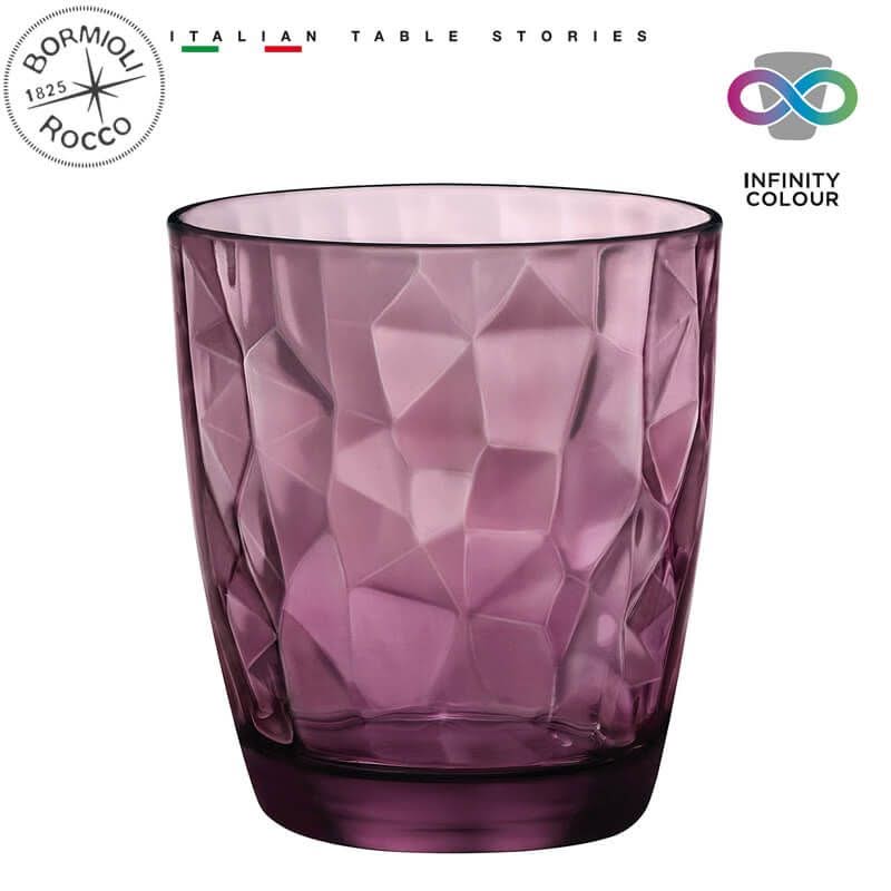 Vasos de agua Bormioli Rocco Diamond - Púrpura - 300 ml - 6 piezas