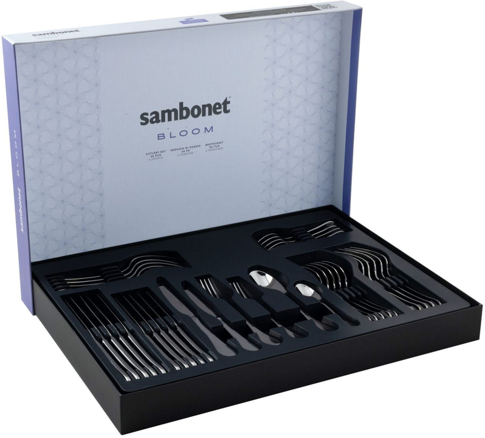 Sambonet Set de cubiertos Bloom - acero inoxidable - Monoblock - 36 piezas / 6 personas