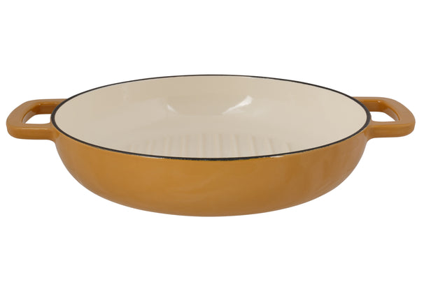 Cosy & Trendy grillpan Fontestic hierro fundido ámbar oro Ø 28 cm - geschikt voor alle warmtebronnen - geëmailleerde anti-aanbaklaag