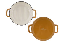 Cosy & Trendy grillpan Fontestic hierro fundido ámbar oro Ø 28 cm - geschikt voor alle warmtebronnen - geëmailleerde anti-aanbaklaag