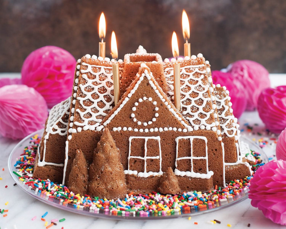 Nordic Ware Tulbandvorm Gingerbread House Bundt Plata - Gietaluminio - 26 x 20 cm