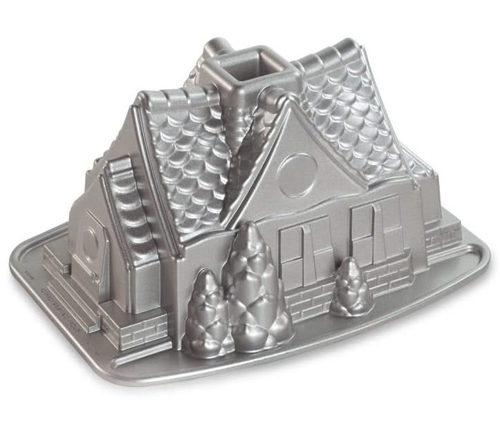 Nordic Ware Tulbandvorm Gingerbread House Bundt Plata - Gietaluminio - 26 x 20 cm