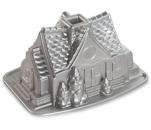 Nordic Ware Tulbandvorm Gingerbread House Bundt Plata - Gietaluminio - 26 x 20 cm