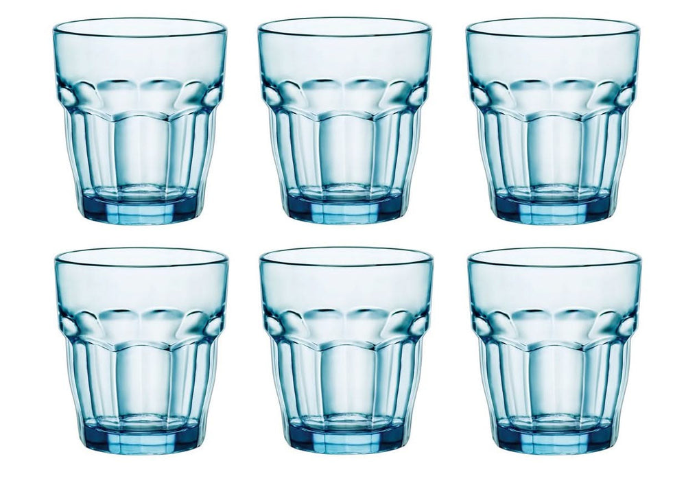 Vasos de agua Bormioli Rocco Rock Bar - Azul - 270 ml - 6 piezas