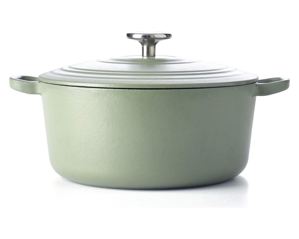 BK Braadpan Bourgogne Olive Green Gietijzer ø 28 cm / 6.7 Liter - zijaanzicht