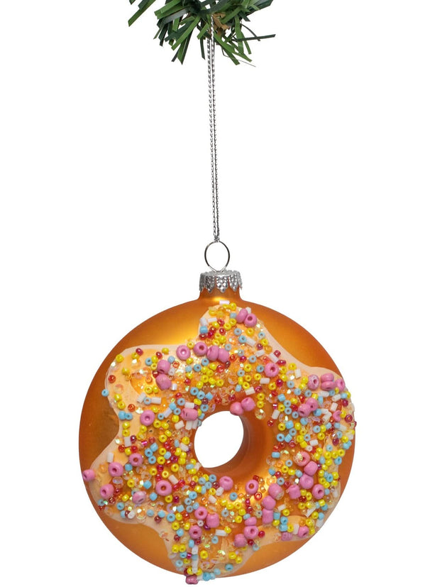 Bola de Navidad Nordic Light Donut rosa confeti 10 cm
