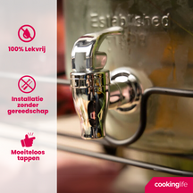 Dispensador doble de bebidas Cookinglife - con soporte - 2 x 4 litros
