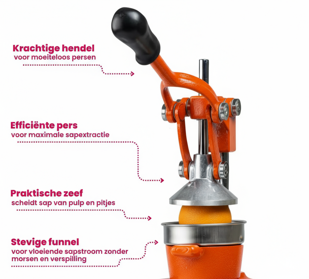 Exprimidor de cítricos Cookinglife - Hierro fundido - Modelo palanca - Naranja