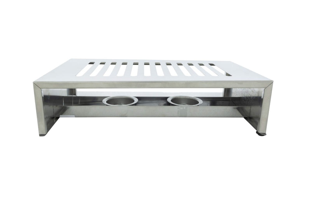 Placa calentadora Cosy & Trendy - Calienta platos con 2 portavelas para tealight - Acero inoxidable - 26.4 x 14.9 x 7 cm