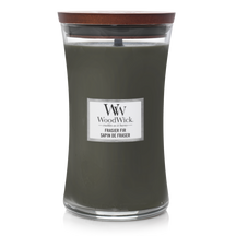 WoodWick Vela aromática Grande Frasier Fir - 18 cm / ø 10 cm - Vela en vaso - Mecha de madera