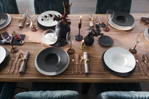 Villeroy & Boch Juego de Vajilla Manufacture Rock - Negro 12 piezas / 4 personas - 4 platos de cena, 4 platos de desayuno y 4 platos para pasta