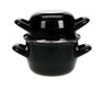 Cosy & Trendy Olla para mejillones - Esmalte - Negro - ø 12 cm / 900 ml - capa antiadherente esmaltada