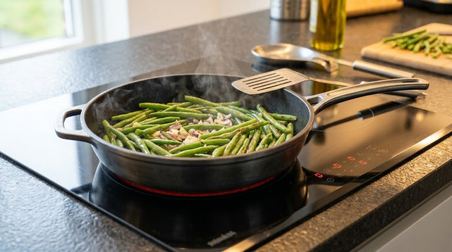 Wordt een grotere pan op inductie overal warm?