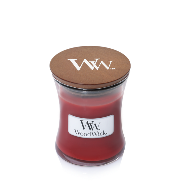 WoodWick Vela aromática Mini Cinnamon Chai - 8 cm / ø 7 cm - Vela en vaso - Mecha de madera