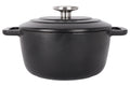 Olla para asar con tapa Fontestic de hierro fundido negro Ø 20 cm / 2.7 litros - capa antiadherente esmaltada