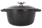 Olla para asar con tapa Fontestic de hierro fundido negro Ø 20 cm / 2.7 litros - capa antiadherente esmaltada