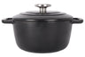 Olla para asar con tapa Fontestic de hierro fundido negro Ø 20 cm / 2.7 litros - capa antiadherente esmaltada