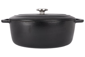 Cazuela ovalada con tapa Cosy & Trendy Fontestic Hierro fundido Negro - 31 x 24 cm / 6 litros - capa antiadherente esmaltada