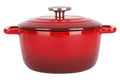 Olla para asar con tapa Fontestic de hierro fundido rojo tradicional Ø 20 cm / 2.7 litros - capa antiadherente esmaltada