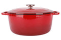 Olla para asar con tapa Fontestic de hierro fundido rojo tradicional Ø 28 cm / 6.8 litros - capa antiadherente esmaltada